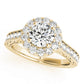 Vintage Halo Engraved Filigree Milgrain Engagement Ring