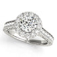 Vintage Halo Engraved Filigree Milgrain Engagement Ring