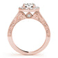 Vintage Halo Engraved Filigree Milgrain Engagement Ring