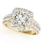 Halo 2-Row Engagement Ring