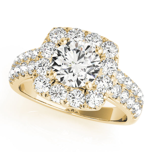 Halo 2-Row Engagement Ring