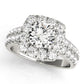 Halo 2-Row Engagement Ring