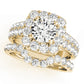 Halo 2-Row Engagement Ring