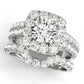 Halo 2-Row Engagement Ring