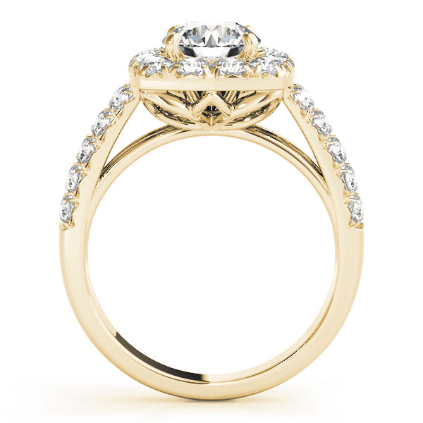 Halo 2-Row Engagement Ring