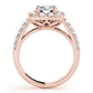 Halo 2-Row Engagement Ring