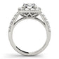 Halo 2-Row Engagement Ring