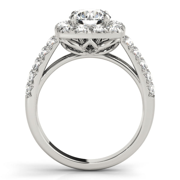 Halo 2-Row Engagement Ring