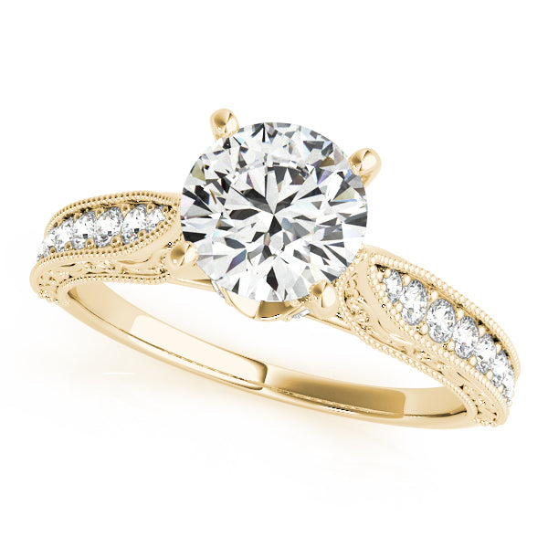 Antique Engraved Filigree Milgrain Engagement Rings