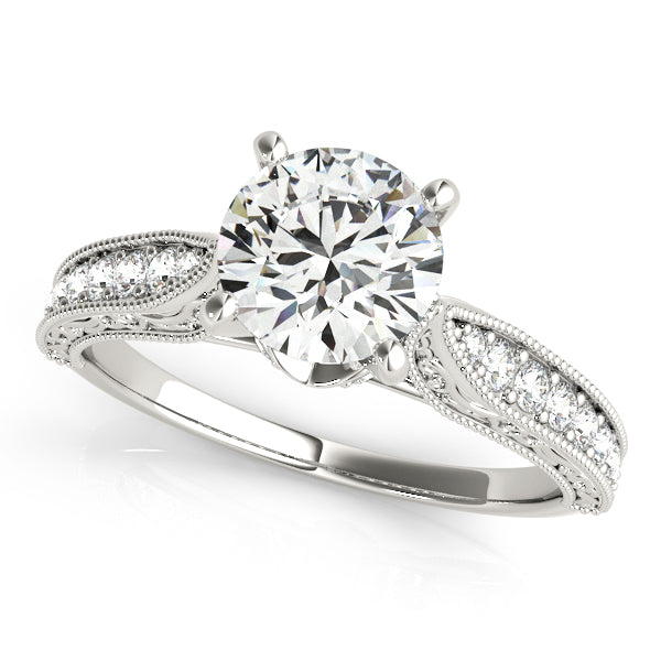 Antique Engraved Filigree Milgrain Engagement Rings