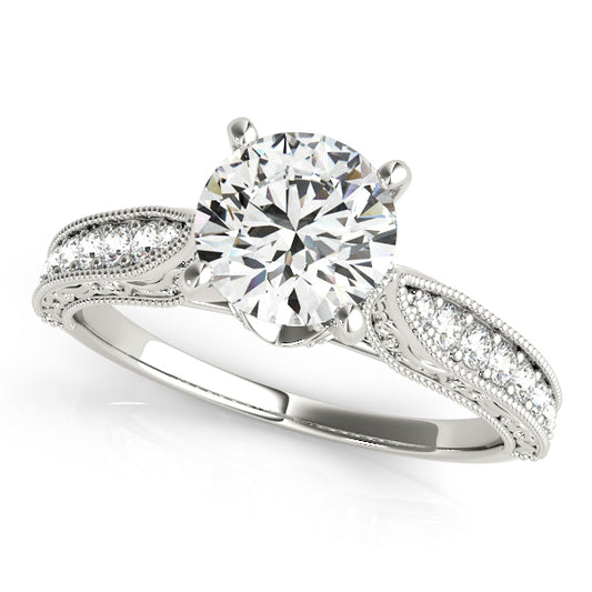 Antique Engraved Filigree Milgrain Engagement Rings