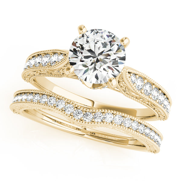 Antique Engraved Filigree Milgrain Engagement Rings