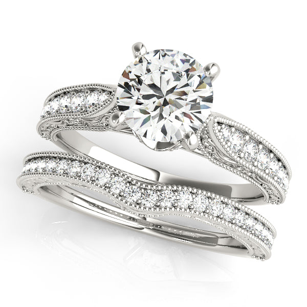 Antique Engraved Filigree Milgrain Engagement Rings