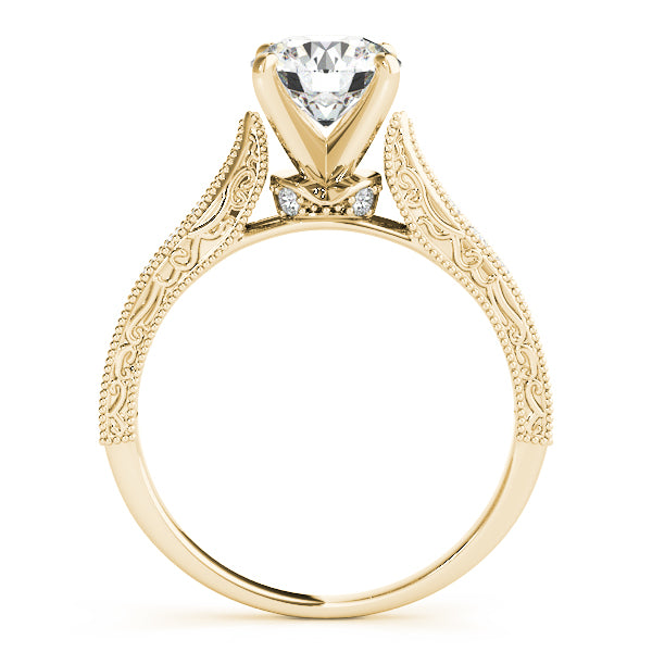 Antique Engraved Filigree Milgrain Engagement Rings