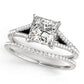 Double Row Split Shank Trellis Engagement Ring