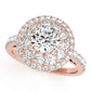 Single Row Double Halo Engagement Rings