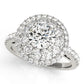 Single Row Double Halo Engagement Rings