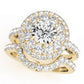 Single Row Double Halo Engagement Rings