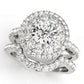 Single Row Double Halo Engagement Rings