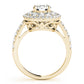 Single Row Double Halo Engagement Rings