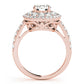 Single Row Double Halo Engagement Rings