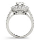Single Row Double Halo Engagement Rings