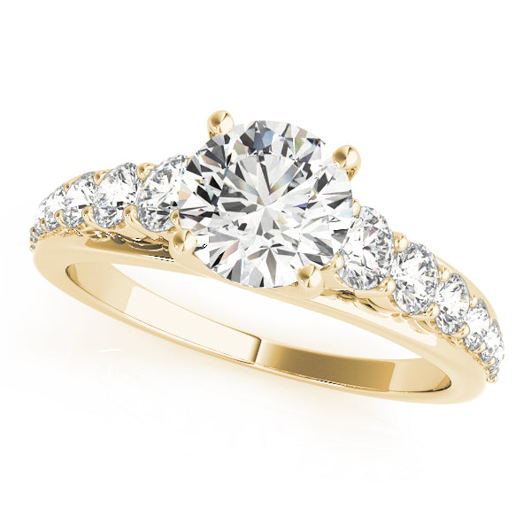Graduating Trellis Round Engagement Ring