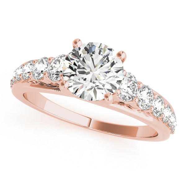 Graduating Trellis Round Engagement Ring
