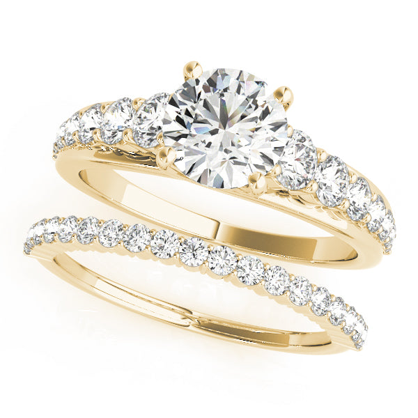 Graduating Trellis Round Engagement Ring
