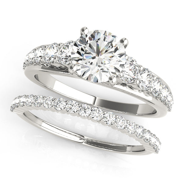 Graduating Trellis Round Engagement Ring