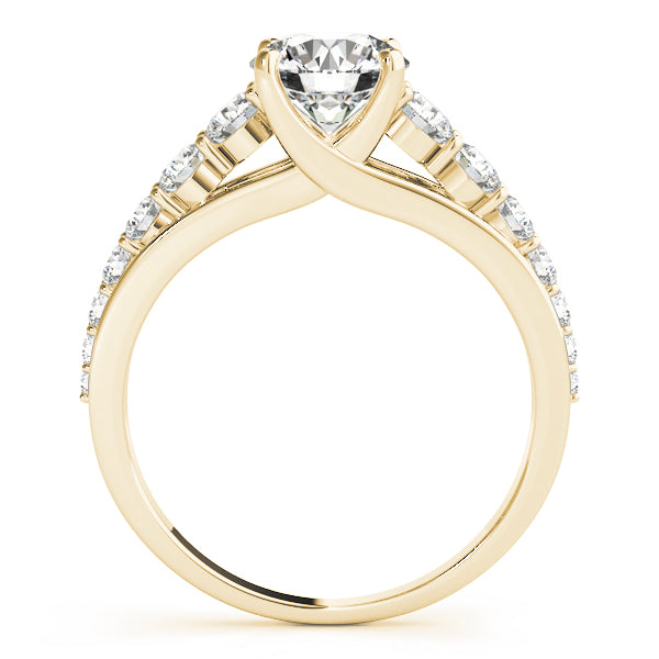 Graduating Trellis Round Engagement Ring