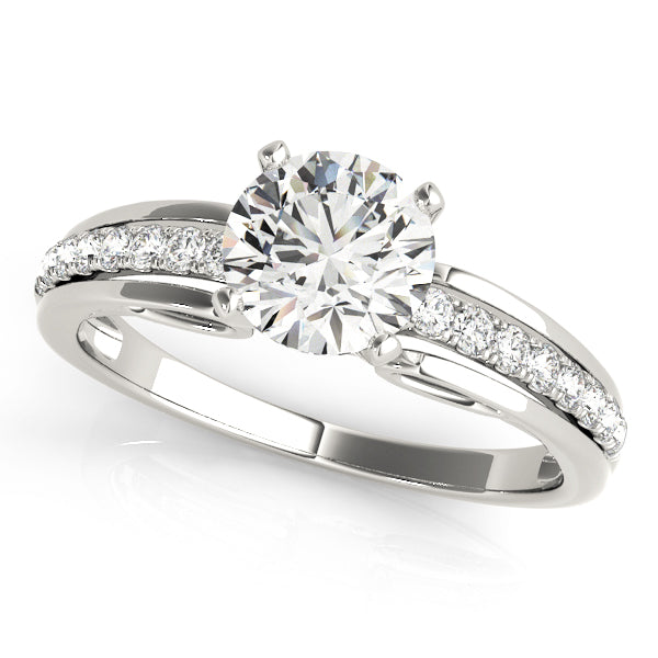 Single Row Prong Set Engagement Ring