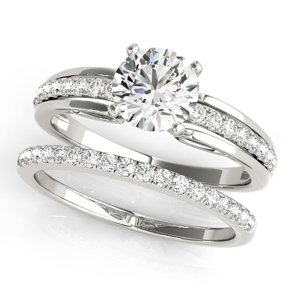 Single Row Prong Set Engagement Ring