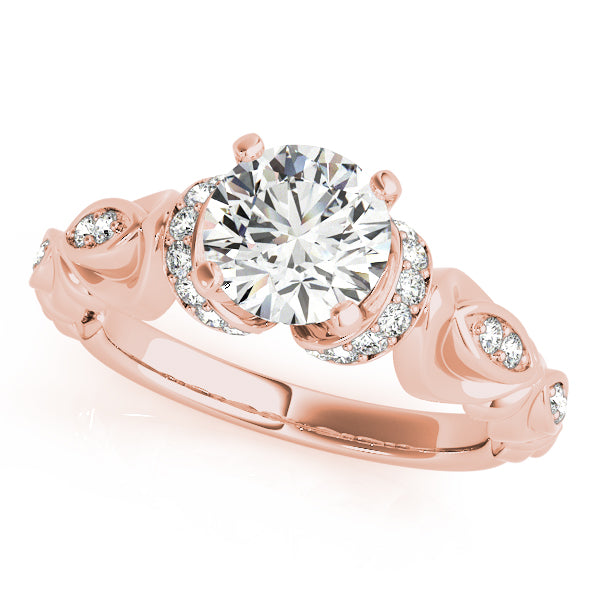 Antique Scalloped Halo Engagement Ring