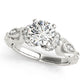 Antique Scalloped Halo Engagement Ring