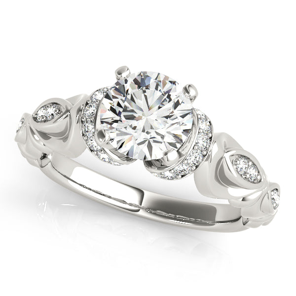 Antique Scalloped Halo Engagement Ring