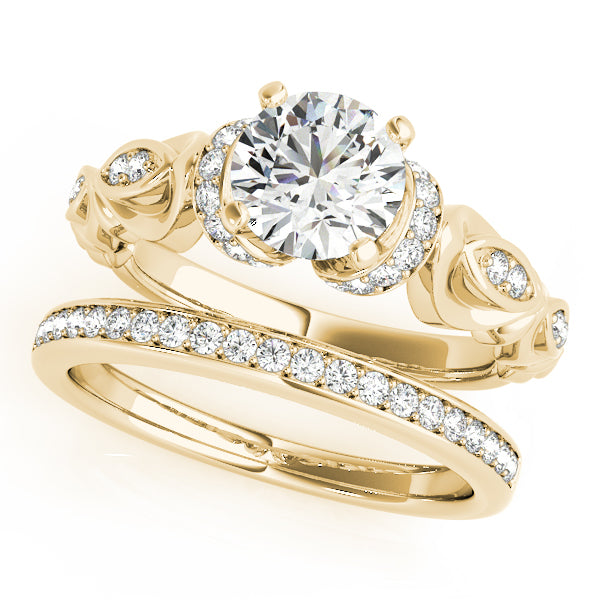 Antique Scalloped Halo Engagement Ring
