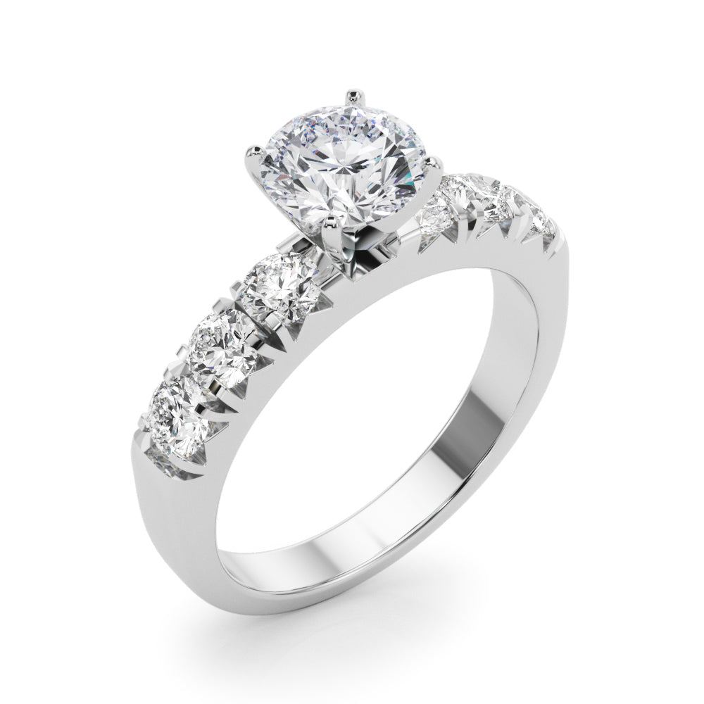 Single Row French Cut Engagement Ring