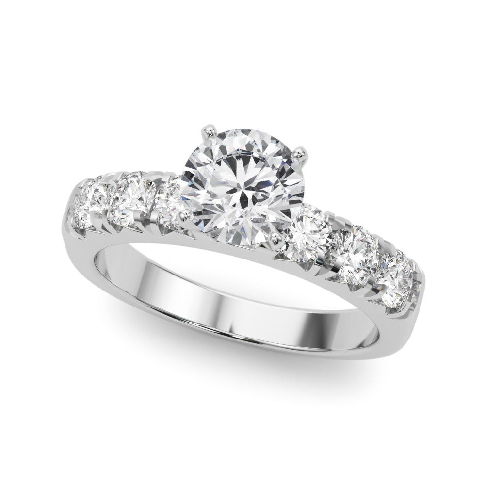 Single Row French Cut Engagement Ring
