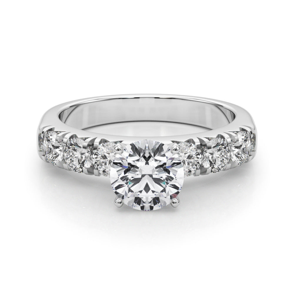 Single Row French Cut Engagement Ring