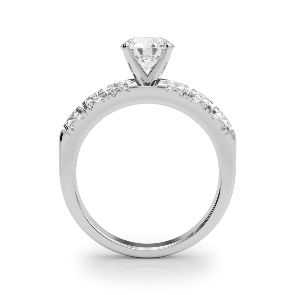 Single Row French Cut Engagement Ring
