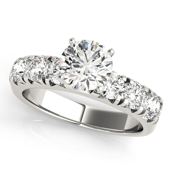 Single Row French Cut Engagement Ring