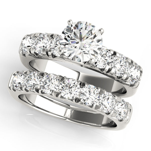 Single Row French Cut Engagement Ring