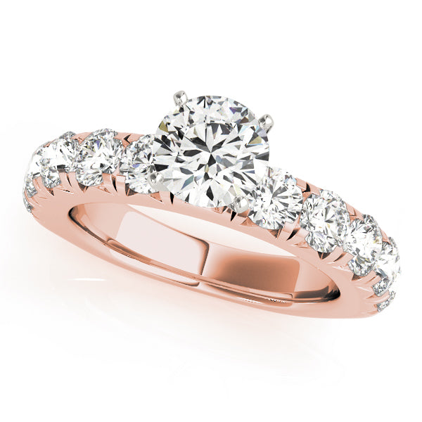 Single Row Prong Set Engagement Rings