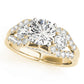 3-Stone Split Shank Hidden Halo Engagement Ring