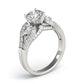 3-Stone Split Shank Hidden Halo Engagement Ring