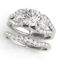 3-Stone Split Shank Hidden Halo Engagement Ring
