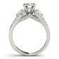 3-Stone Split Shank Hidden Halo Engagement Ring