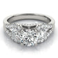 3-Stone Split Shank Hidden Halo Engagement Ring