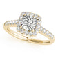 Single Row Halo Engagement Ring